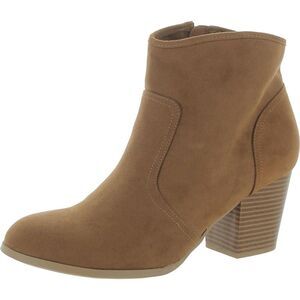 Metropolitan View Womens Mas Bronze Faux Suede Almond Toe Ankle Boots New